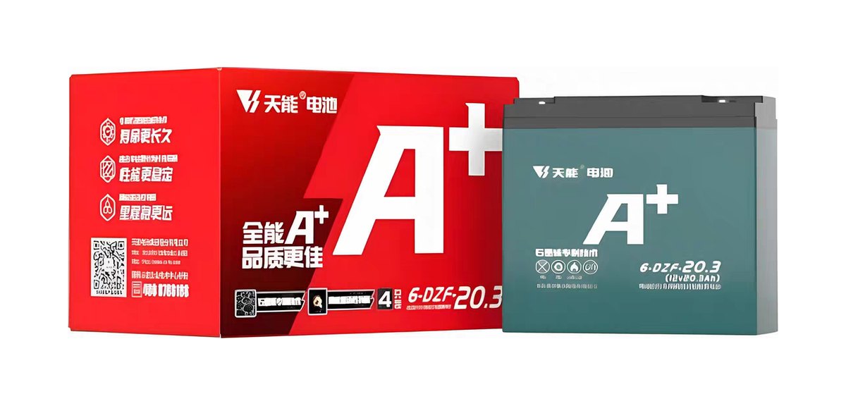 Tianneng A+ 6-DZF-20.3 12V 20.3Ah lead-acid battery with its retail box